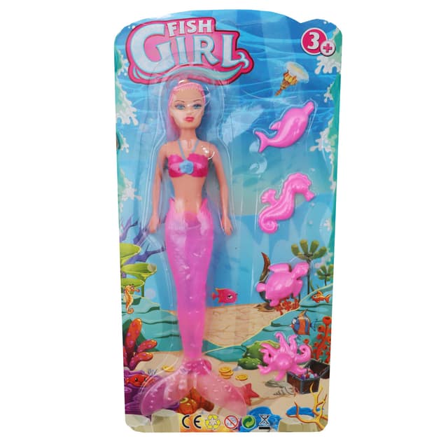 Muneca Princesa Sirena Rosa Luces Nina