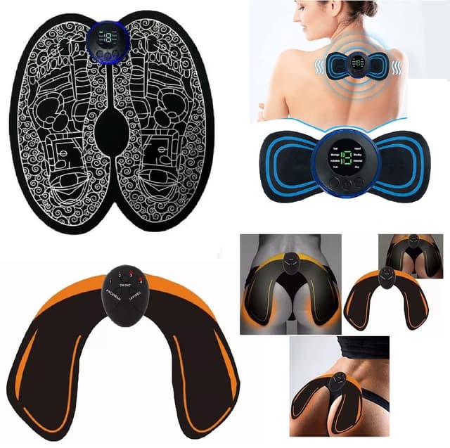 Kit X3 Masajeador Ems Tapet Pies Gluteo