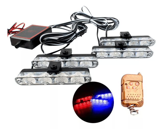 Luces Led Strober De 4 Luces Para Carro