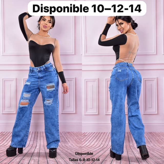 Jean Levantacola Cargo Azul Con Diseno