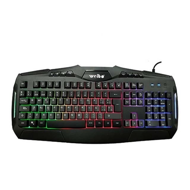 Teclado Alambrico Gamer Rgb Led Negro