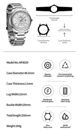 Reloj Naviforce Casual Nf8029 Crono Homb thumbnail 2