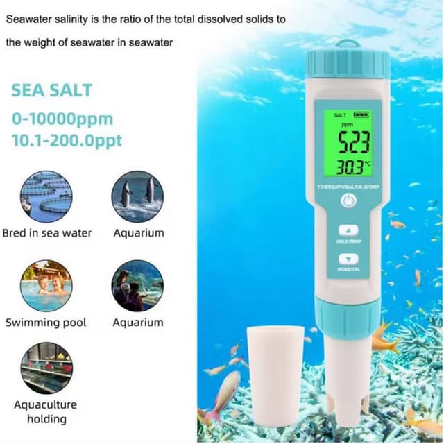Medidor Orp 7 En 1 Salinidad Sg Tds Ec