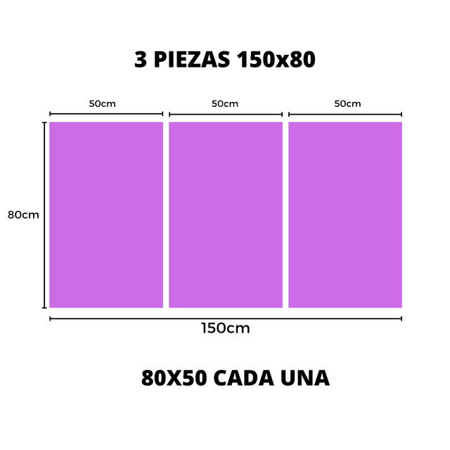 3 Piezas 80x50 150x80 Total