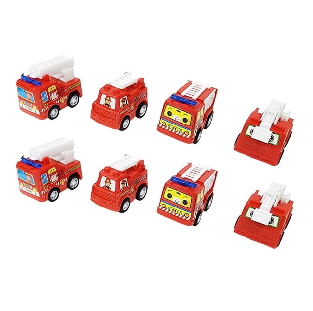 Carros Camion Bomberos De Impulso X8pcs