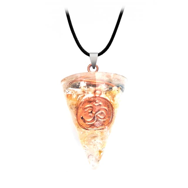 Collar Om Cuarzo Orgonita Citrino Protec