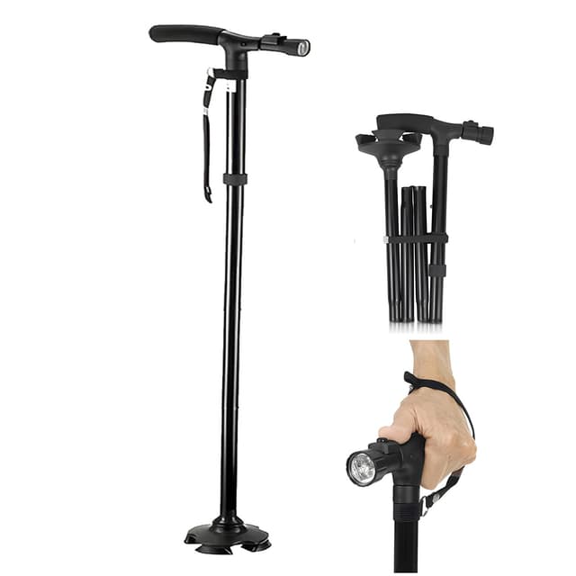 Baston Plegable Con Luz Led Ligero Porta