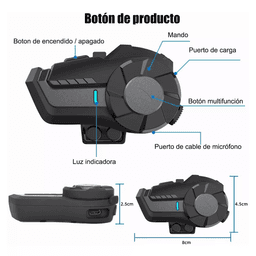 Intercomunicador Motocicleta Para Casco thumbnail 3