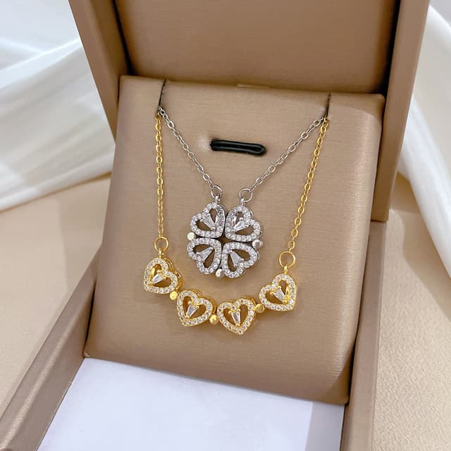 Collar Trebol Corazonbolsa Regalo