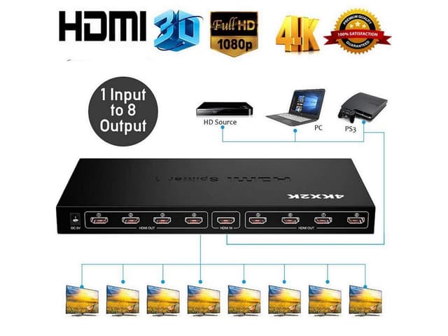 Conmutador Splitter Hdmi 1 Entrada X 8