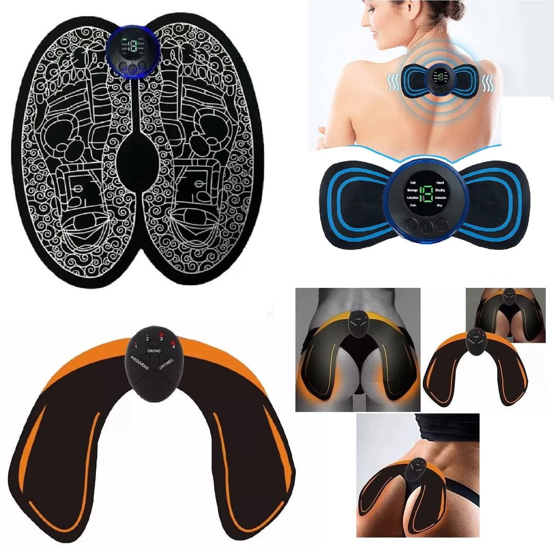 Kit X3 Masajeador Ems Tapet Pies Gluteo