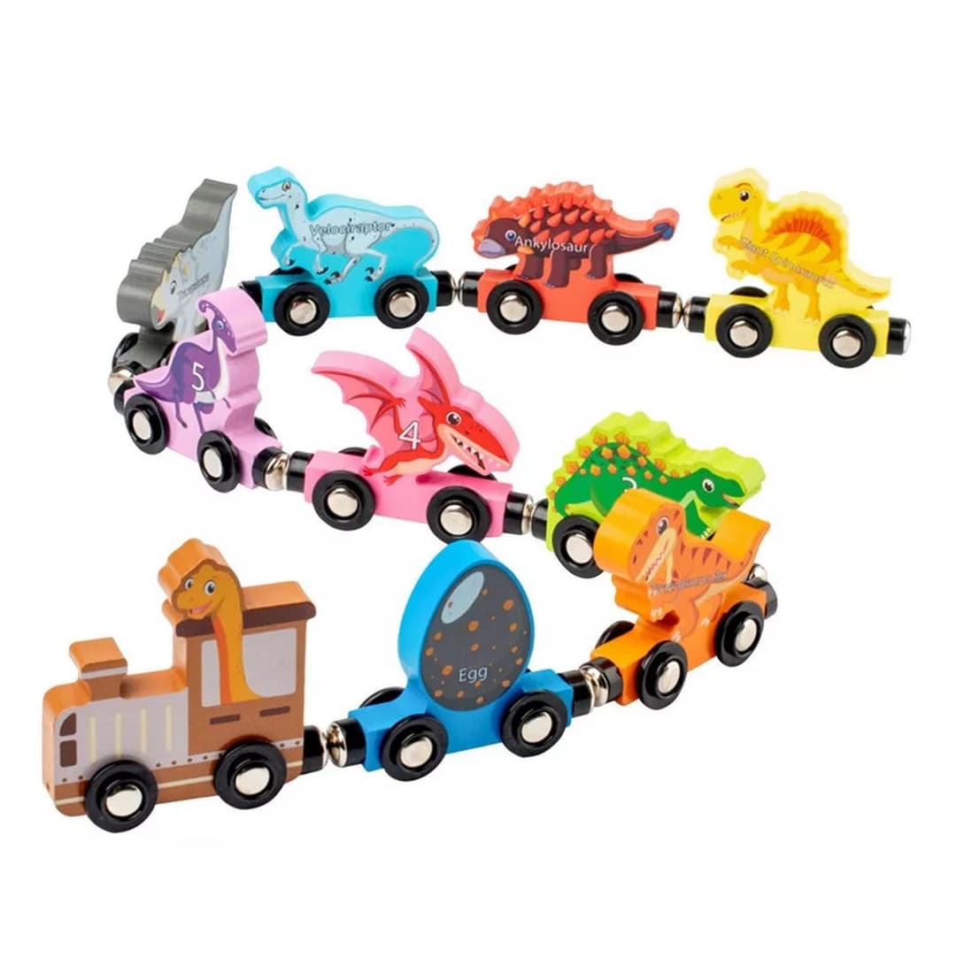 Tren Dinosaurios En Madera Con Iman Nino