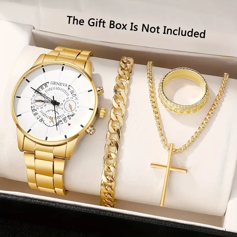 Combo Reloj Pantalla Blanca 4pza