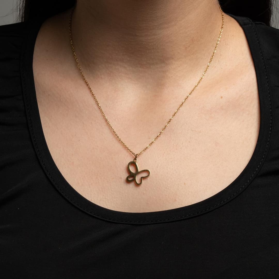 Cadena Mariposa Oro Laminado 18kilates