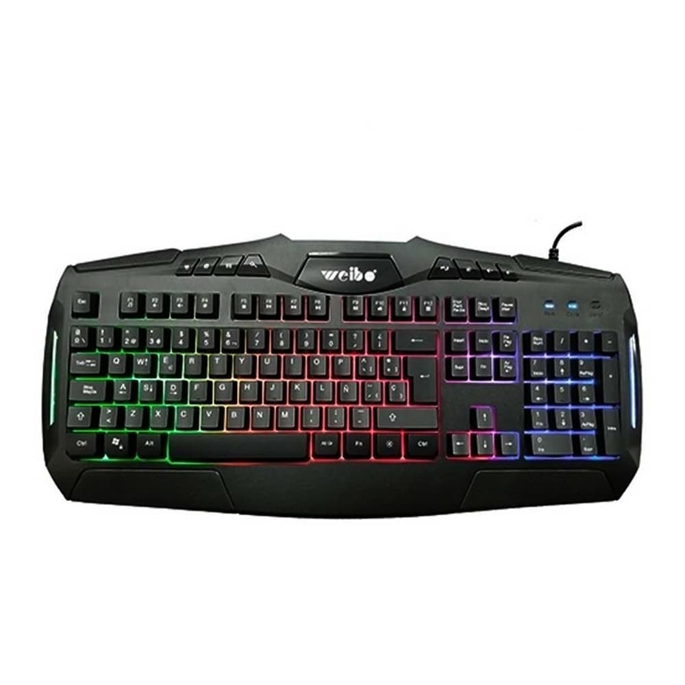 Teclado Alambrico Gamer Rgb Led Negro