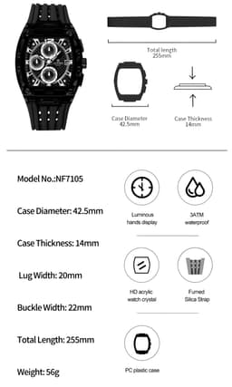 Reloj Naviforce Deportivo Nf7105 Goma Ho thumbnail 8