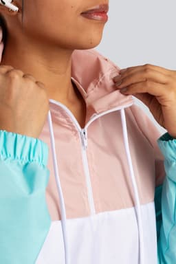 Chaqueta Rompevientos Mujer Rosa X Verde thumbnail 4