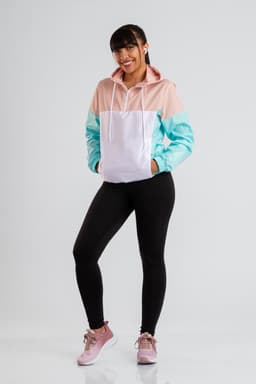 Chaqueta Rompevientos Mujer Rosa X Verde thumbnail 3
