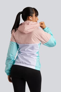 Chaqueta Rompevientos Mujer Rosa X Verde thumbnail 2