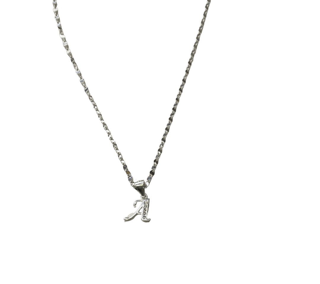 Cadena En Plata 925 Y Dije Letra Inicial