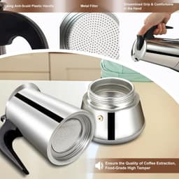 Cafetera Expres Acero Inoxidable 6 Tazas thumbnail 5