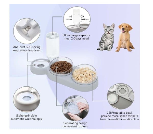 Tazones Para Gatos Dispensador Automati