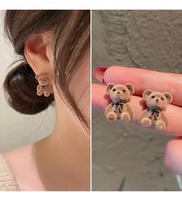 Aretes Pendientes Oso De Peluche Kawaii thumbnail 4