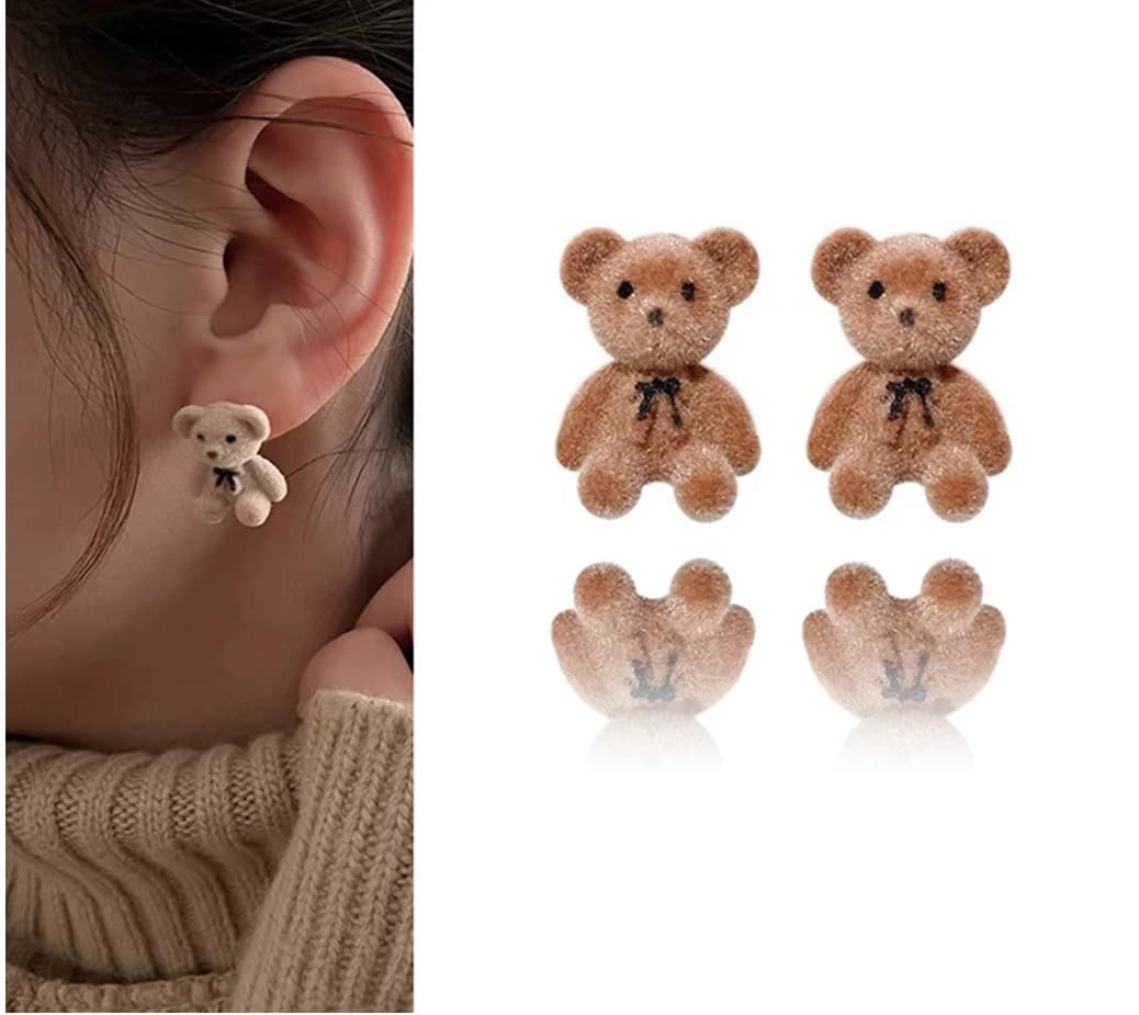 Aretes Pendientes Oso De Peluche Kawaii