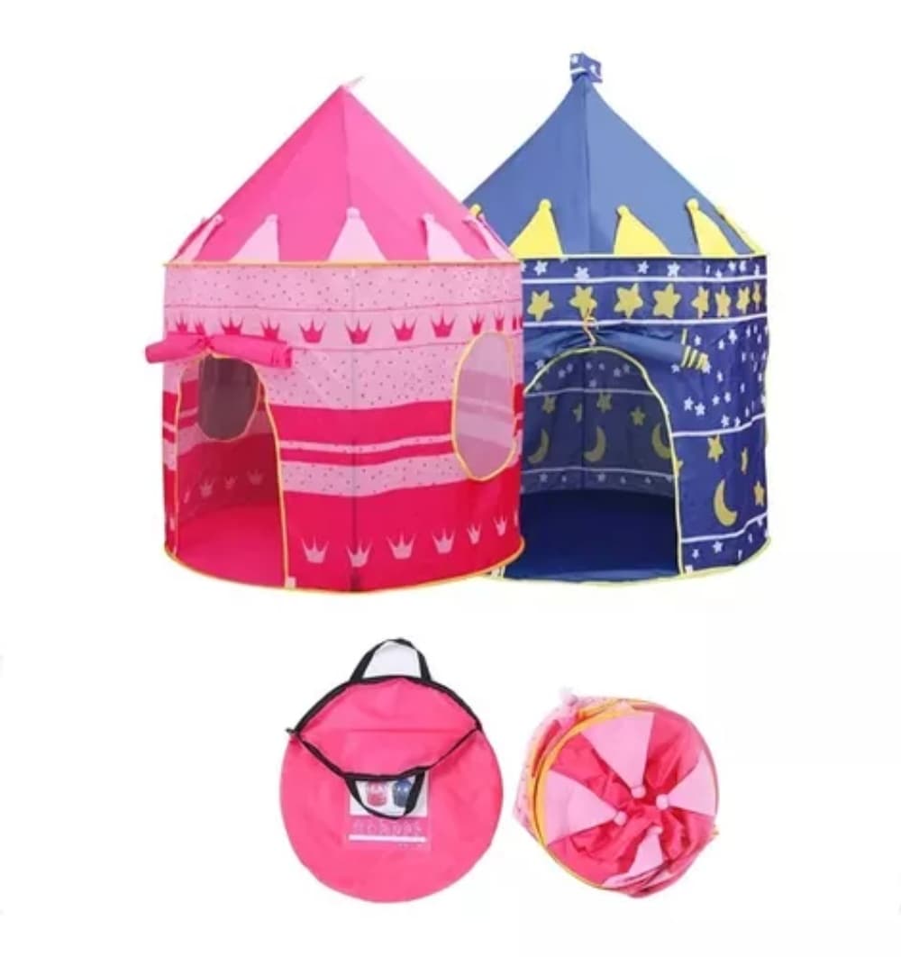 Carpa Castillo Infantil Azul Y Fucsia Pa