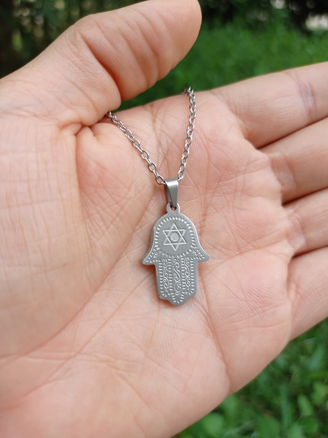 Cadena Hamsa En Acero Inoxidable