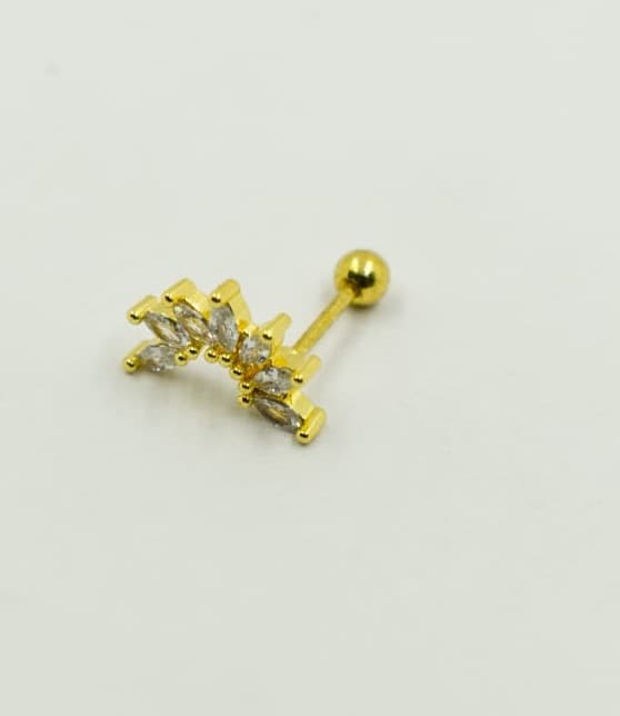 Piercing Dorado Tiara De Cristal